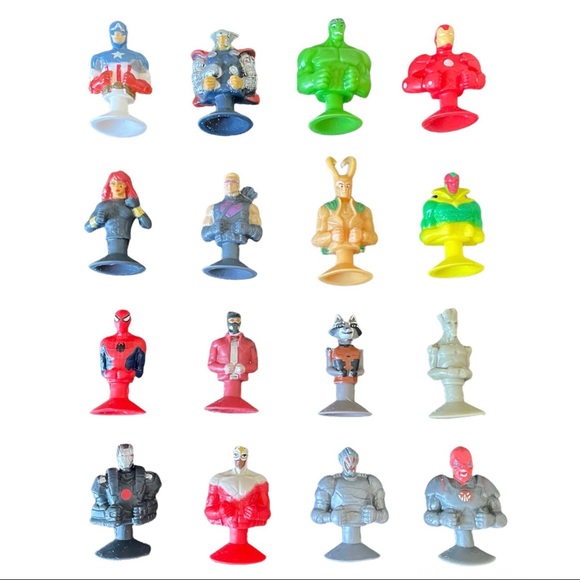 MARVEL MANIA MICROPOPZ SUPER HEROES COMPLETE SET (16) Great Cake Toppers or Gift - Picture 1 of 4